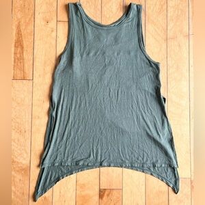 Zyia Activewear Performance Green Olive Asymmetrical Tank Top Size XS
